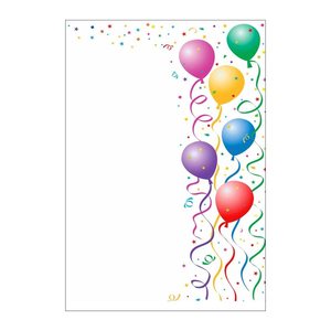 LUMA Motivpapier bunte Luftballon Motiv DIN A4 100 g/qm 50 Blatt