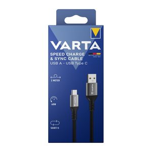 Varta Ladekabel Speed Charge & Sync USB-A auf USB-C 2 Meter
