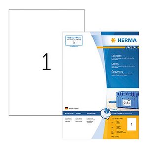HERMA Etiketten weiß 210,0 x 297,0 mm, 80 Blatt
