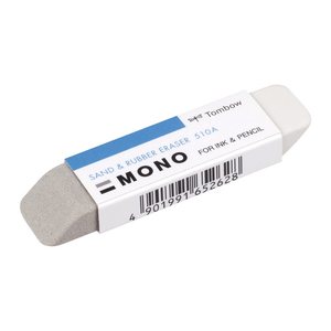 Tombow Radiergummi MONO SAND & RUBBER ERASER weiß, grau, 1 St.