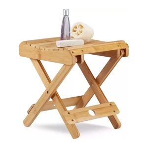 relaxdays Klapphocker natur 2x 2 Sprossen, H: 31,5 cm