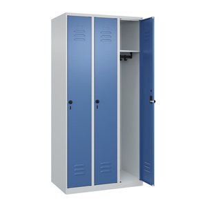 CP Spind Classic Plus lichtgrau, fernblau 080000-30 S10005, 3 Schließfächer 90,0 x 50,0 x 185,0 cm