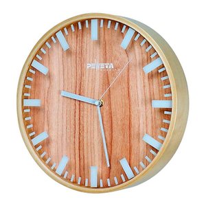 PEWETA Funkwanduhr braun Holz, Ø 30,0 cm