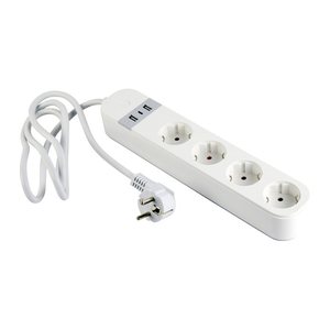 gembird Smart Home Steckdosenleiste 4Fach, m.USB-Charge weiß