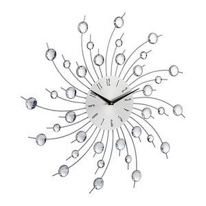 relaxdays Wanduhr silber Eisen, Acryl, Ø 50,0 cm