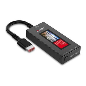 LINDY HDMI 8K60 Signal Analyzer, tragbar, mit LCD Bildschirm