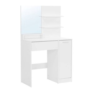 VASAGLE Schminktisch rechteckig Melamin, Spanplatte weiß 80,0 x 40,0 x 132,0 cm, 1 St.