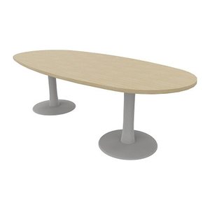 Quadrifoglio Konferenztisch Idea+ eiche oval, Säulenfuß alu, 240,0 x 110,0 x 74,0 cm