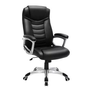 SONGMICS Chefsessel, OBG21B Kunstleder schwarz, Gestell