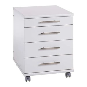 MÖBELPARTNER Rollcontainer lichtgrau 4 Auszüge 42,0 x 50,0 x 56,9 cm