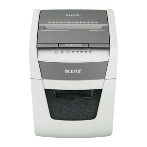 AKTION: LEITZ IQ Autofeed Small Office 50 Aktenvernichter mit Partikelschnitt P-4, 4 x 28 mm, bis 50 Blatt, weiß mit 15 Euro CashBack