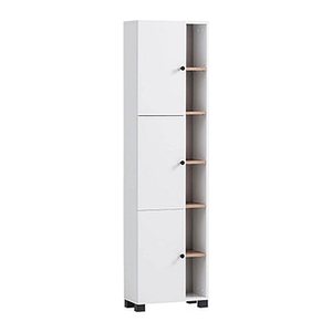 MÖBELPARTNER Badschrank Lugo 157483 weiß 44,9 x 23,4 x 167,6 cm