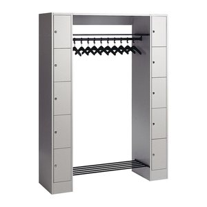 CP Garderobe mit Schließfächern Serie 8070 lichtgrau 80710-00 S10000, 10 Schließfächer 143,0 x 48,0 x 195,0 cm