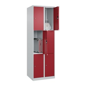 CP Schließfachschrank Classic Plus lichtgrau, rubinrot 080000-203 S10001, 6 Schließfächer 60,0 x 50,0 x 185,0 cm