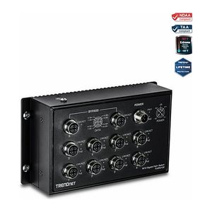 TRENDnet Indust Switch 10-Port EN50155 M12 Gbit PoE+ Railway