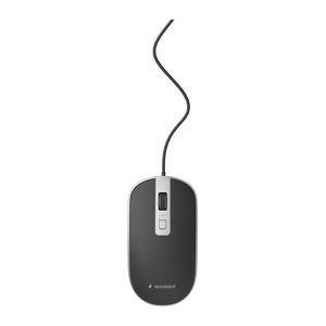 gembird Maus OPT WIRED 4 Tasten USB schwarz/silber