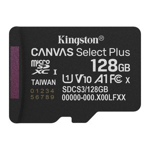 SD MicroSD Card 128GB Kingston SDXC Canvas+ Gen3 o.Adapter retail