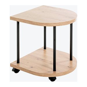 HAKU Möbel Beistelltisch halbrund MDF-Platte eiche 40,0 x 40,0 x 45,0 cm, 1 St.