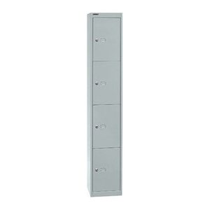 BISLEY Schließfachschrank lichtgrau CLK124645, 4 Schließfächer 30,5 x 30,5 x 180,2 cm