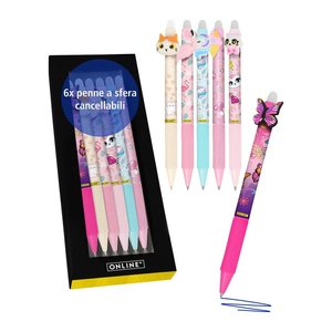 ONLINE® magiXX Fun Gelschreiber Girls 0,7 mm, Schreibfarbe: blau, 6 St.