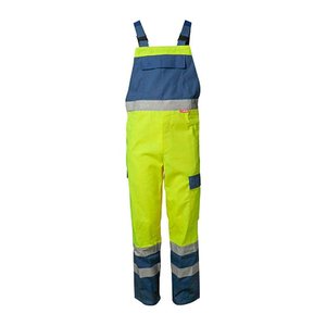 PLANAM® unisex Warnschutz-Latzhose MAJOR PROTECT warngelb, kornblau Größe 42
