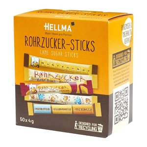 HELLMA  Rohrohrzucker-Sticks, 50 x 4,0 g