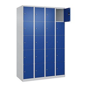 CP Schließfachschrank Classic Plus enzianblau, lichtgrau 080000-405 S10003, 20 Schließfächer 120,0 x 50,0 x 185,0 cm