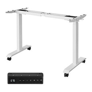 SONGMICS höhenverstellbares Schreibtischgestell weiß ohne Tischplatte, T-Fuß-Gestell weiß 100,0 - 175,0 x 57,0/70,0 cm