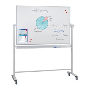 FRANKEN mobiles Whiteboard 200,0 x 100,0 cm weiß emaillierter Stahl