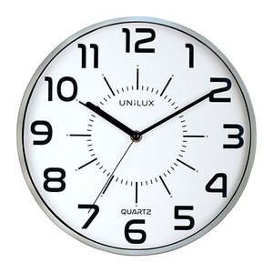 unilux Wanduhr POP weiß grau Kunststoff, Ø 30,5 cm