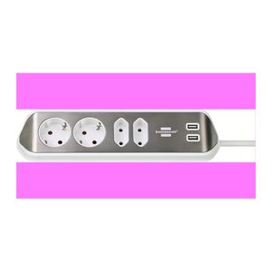 brennenstuhl estilo 4-fach Steckdosenleiste 2,0 m silber mit USB-Buchse