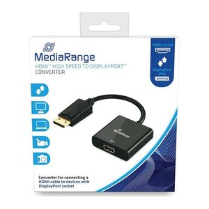 MediaRange HDMI Buchse/DP Stecker 18 Gbit/s 20cm schw