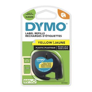 DYMO Schriftband LetraTag 91222 S0721620, 12 mm, schwarz auf gelb, 1 St.