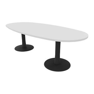 Quadrifoglio Konferenztisch Idea+ weiß oval, Säulenfuß grau, 240,0 x 110,0 x 74,0 cm