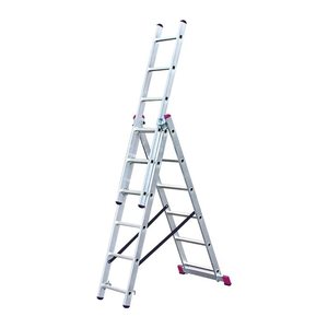 KRAUSE Vielzweckleiter CORDA silber 3x 6 Sprossen, H: 168,0 cm
