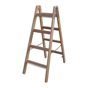 KRAUSE Stehleiter beidseitig STABILO natur 2x 4 Sprossen, H: 120,0 cm