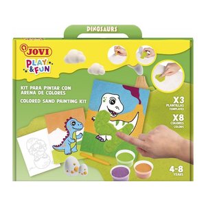 JOVI Bastelset Play & Fun Sand Painting Kit Dinosaurs mehrfarbig