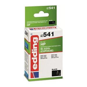 edding EDD-541 schwarz Druckerpatrone kompatibel zu HP 62XL (C2P05AE)