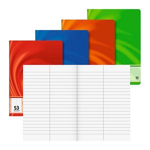 BRUNNEN Vokabelheft rot, blau, orange oder grün Lineatur 53 liniert DIN A5 ohne Rand, 32 Blatt, 1 St.