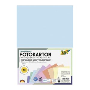 folia Fotokarton Pastell farbsortiert 300 g/qm 50 Blatt