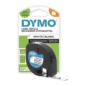 DYMO Schriftband LetraTag 91221 S0721660, 12 mm, schwarz auf weiß, 1 St.
