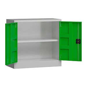 ClassiX Stahlschrank X-530305 lichtgrau, gelbgrün 1 Fachboden 80,0 x 38,0 x 75,0 cm, aufgebaut, 1 St.