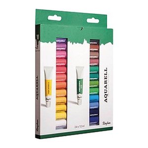 Rayher Künstler-Set Aquarellfarben farbsortiert 24 x 12,0 ml, 1 Pack