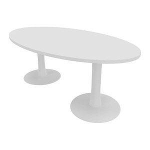 Quadrifoglio Konferenztisch Idea+ weiß oval, Säulenfuß weiß, 200,0 x 110,0 x 74,0 cm