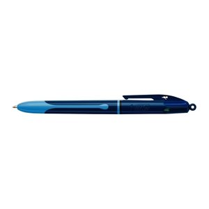 BIC 4-Farben-Kugelschreiber 4-Colours Smooth blau/hellblau, Schreibfarbe: schwarz, blau, rot, grün, 1 St.