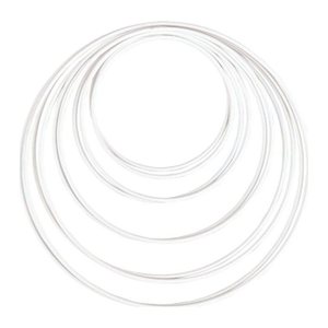 Rayher Metallringe-Set beschichtet weiß Ø je 2 Stück, 10,0/12,0/15,0/18,0/20,0 cm, 10 St.