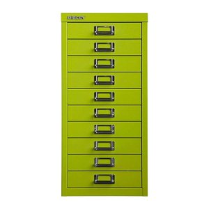 BISLEY MultiDrawer™ L2910 Schubladenschrank grün 10 Schubladen 27,8 x 38,0 x 59,0 cm, 1 St.