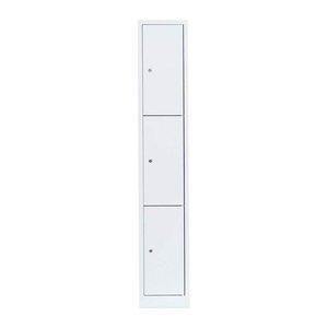 LÜLLMANN Schließfachschrank signalweiß 520317, 3 Schließfächer 31,5 x 50,0 x 180,0 cm