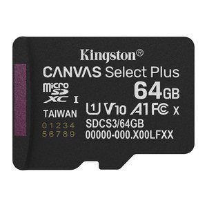 SD MicroSD Card 64GB Kingston SDXC Canvas+ Gen3 o.Adapter retail