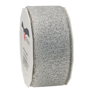 PRÄSENT Geschenkband Metallic Lace glänzend silber 40,0 mm x 20,0 m